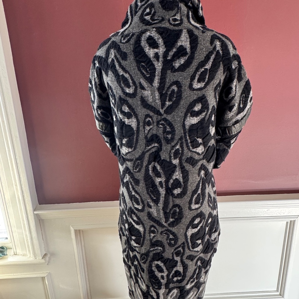Rag & Bone Gray/Black Pleater Trim Sweater Dress Sz L - Picture 2 of 5